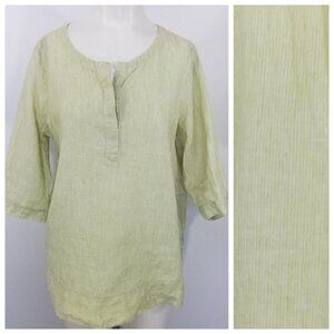 J Jill Love Linen Striped Blouse Size S Lagenlook